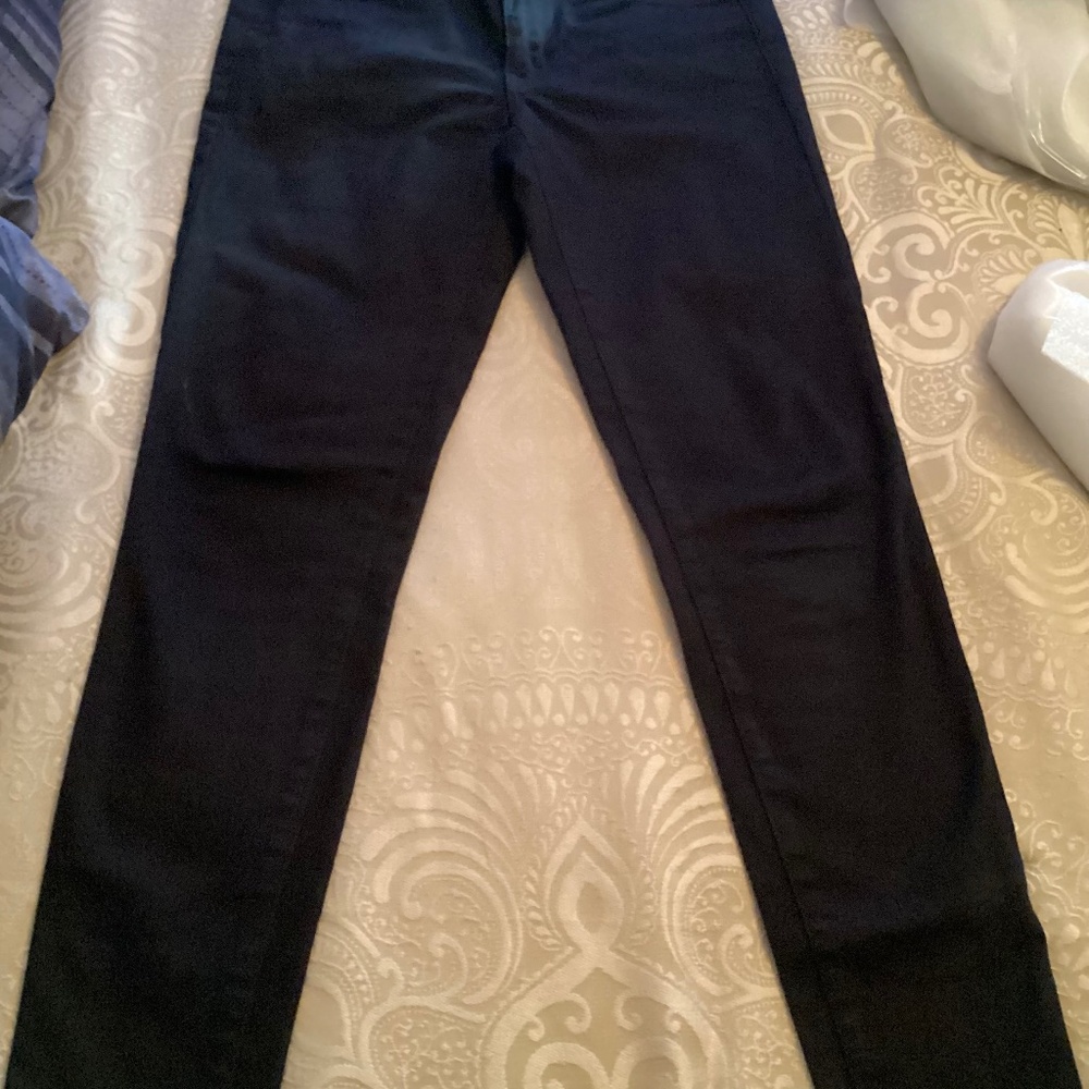 Black straight leg skinny jeans